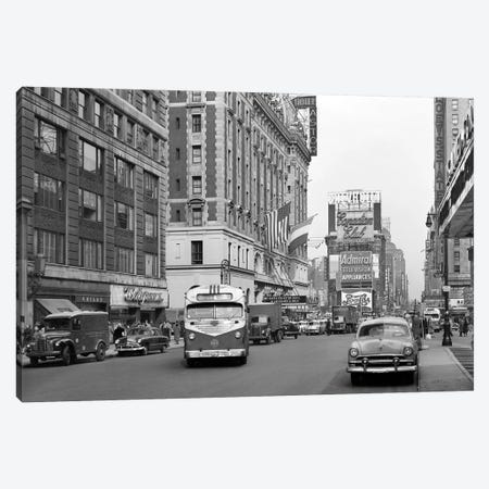 1950s New York City Times Square Traffic Broadway Bus Looking North To Duffy Square From West 44Th Street NYC NY USA Canvas Print #VTG316} by Vintage Images Art Print