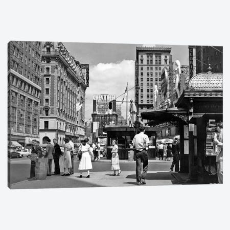 1950s New York City Times Square West 43Rd Street Looking North Canvas Print #VTG317} by Vintage Images Art Print