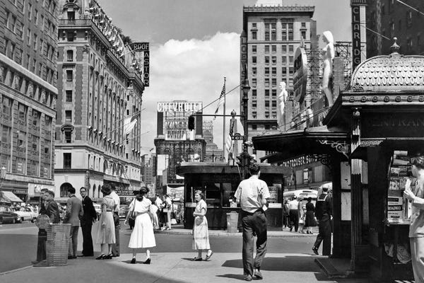 Times Square: 1950s New York City Times Square West 43Rd Street Looking North by Vintage Images