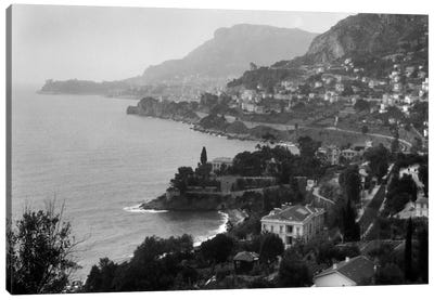 1920s Aerial Nice French Riviera Coastline Cote d'Azur Mediterranean Sea Canvas Art Print - Vintage & Retro Photography
