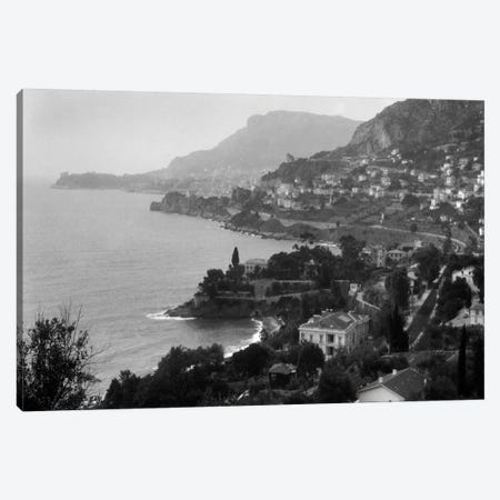 1920s Aerial Nice French Riviera Coastline Cote d'Azur Mediterranean Sea Canvas Print #VTG31} by Vintage Images Art Print