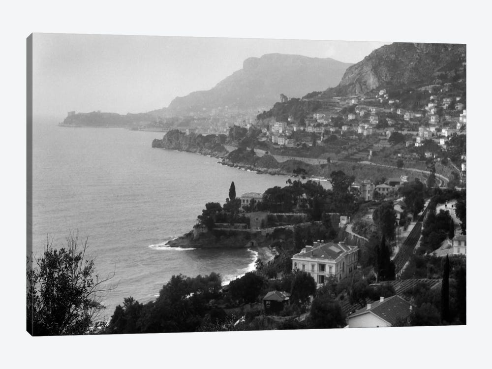 1920s Aerial Nice French Riviera Coastline Cote d'Azur Mediterranean Sea by Vintage Images 1-piece Canvas Artwork