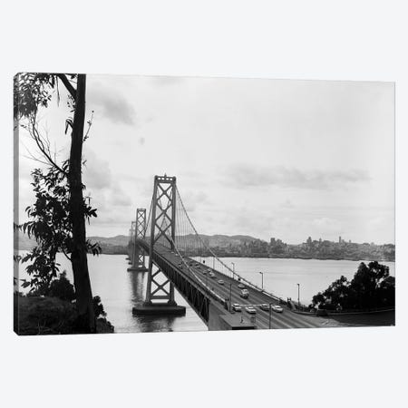 1950s Oakland Bay Bridge San Francisco California Canvas Print #VTG326} by Vintage Images Canvas Wall Art