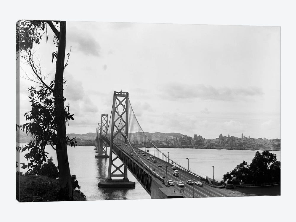1950s Oakland Bay Bridge San Francisco California by Vintage Images 1-piece Canvas Wall Art