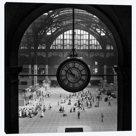 1950s Pennsylvania Station Clock New York City Building Demolished In 1966 NYC NY USA Canvas Print #VTG330} by Vintage Images Canvas Artwork