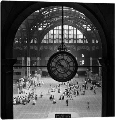 1950s Pennsylvania Station Clock New York City Building Demolished In 1966 NYC NY USA Canvas Art Print - Arches