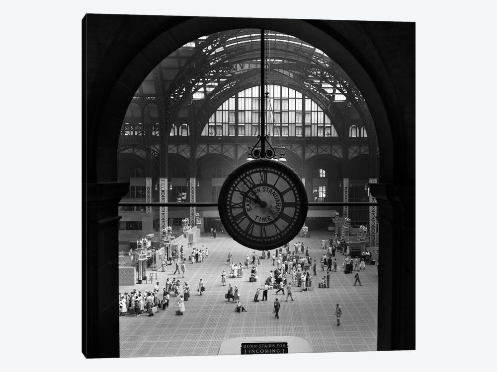 1950s Pennsylvania Station Clock New York City Building Demolished In 1966 NYC NY USA by Vintage Images 1-piece Canvas Print