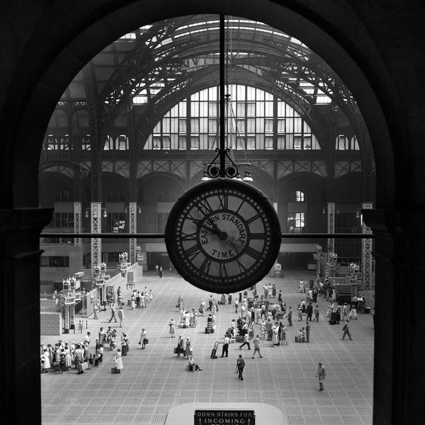 Manhattan: 1950s Pennsylvania Station Clock New York City Building Demolished In 1966 NYC NY USA by Vintage Images