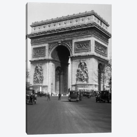 1920s Arc De Triomphe With Cars Paris France Canvas Print #VTG33} by Vintage Images Canvas Print