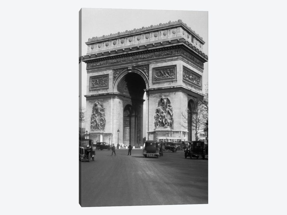 1920s Arc De Triomphe With Cars Paris France by Vintage Images 1-piece Canvas Art