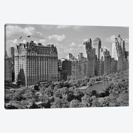 1950s Skyline Of New York City Manhattan 57Th Street Along Central Park Plaza Hotel Canvas Print #VTG341} by Vintage Images Canvas Print
