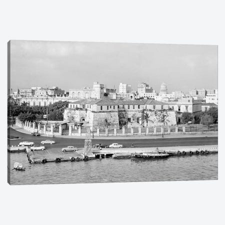 1950s Skyline View Of Castillo de la Real Fuerza In Foreground And Capitol Dome In Distance Havana Cuba Canvas Print #VTG342} by Vintage Images Art Print