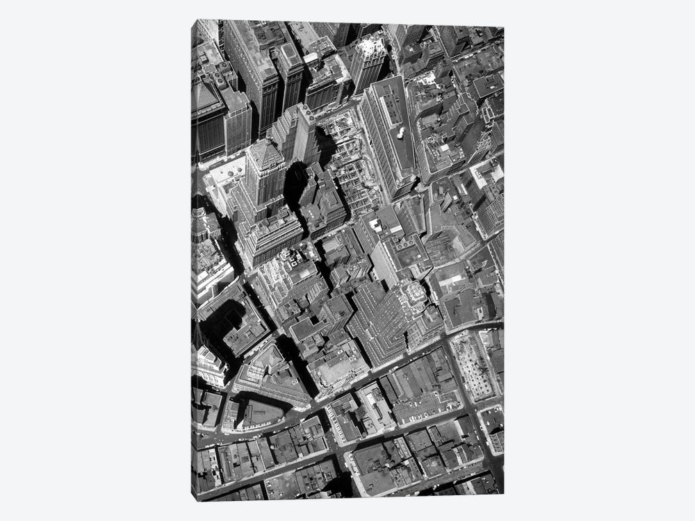 1950s Straight Down Vertical Of The Wall Street Section Of Downtown New York City NY USA by Vintage Images 1-piece Canvas Print