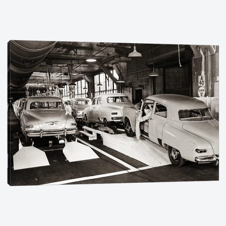 1950s Studebaker Automobile Production Assembly Line Canvas Print #VTG349} by Vintage Images Art Print