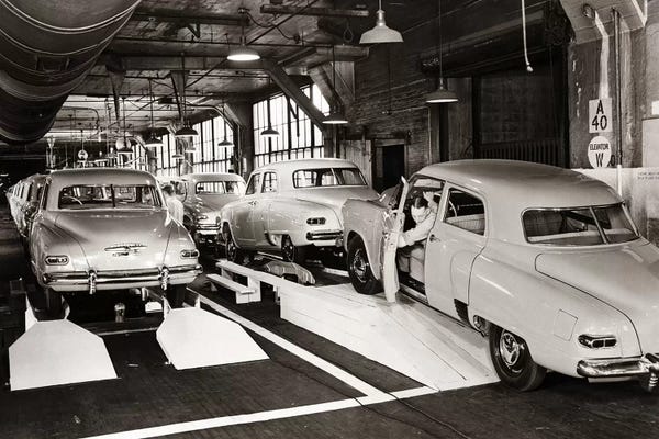 1950s Studebaker Automobile Production Assembly Line