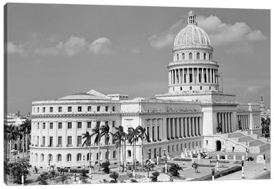 1950s The Capitol Building Havana Cuba Canvas Art Print - Cuba Art