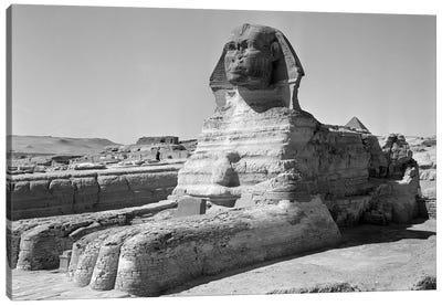 1950s The Sphinx At The Giza Pyramids Cairo Egypt Canvas Art Print - Ancient Wonders
