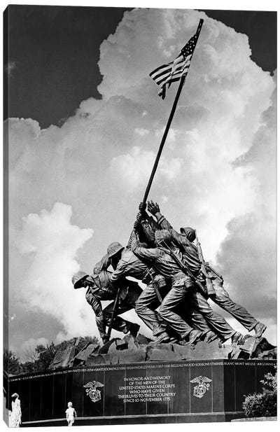 1950s USMC War Memorial Iwo Jima 1945 Washington Dc USA Canvas Art Print - Sculpture & Statue Art
