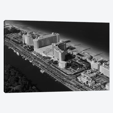 1950s-1960s Aerial View Fontainebleau Hotel Miami Beach Florida USA Canvas Print #VTG369} by Vintage Images Canvas Art Print