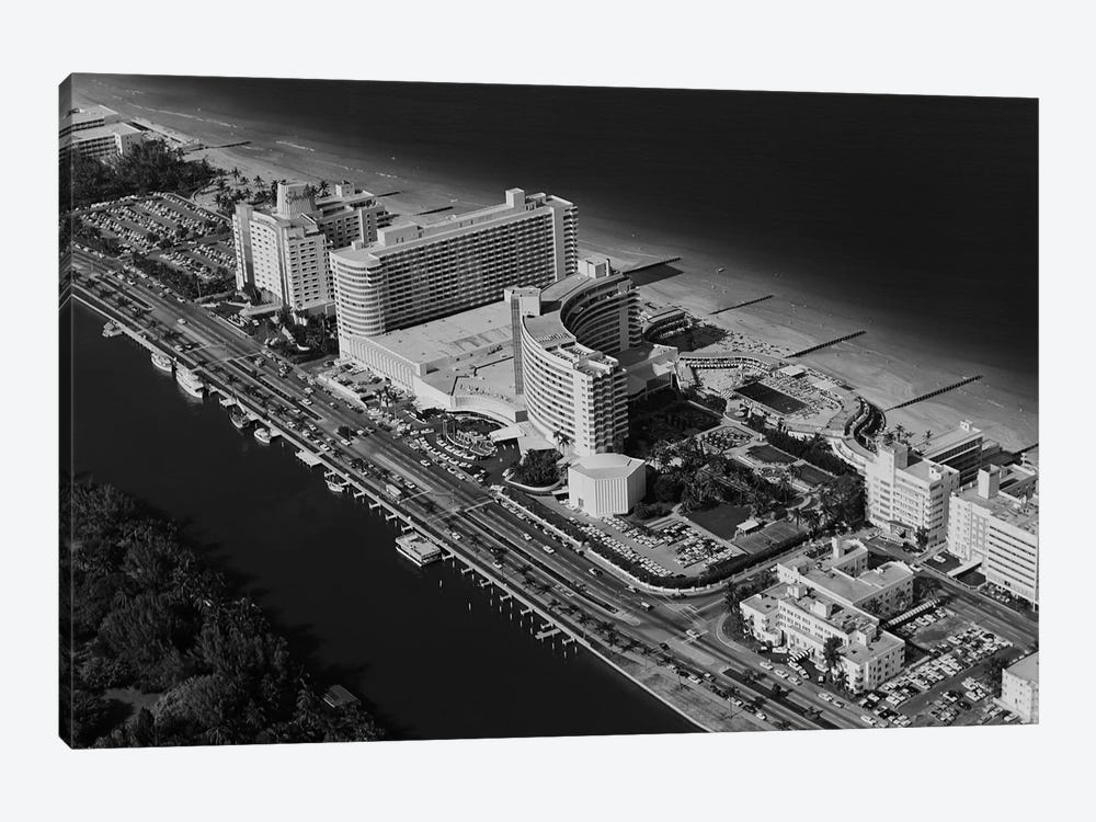 1950s-1960s Aerial View Fontainebleau Hotel Miami Beach Florida USA by Vintage Images 1-piece Canvas Print