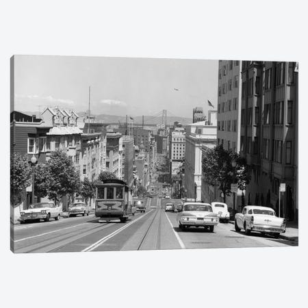 1950s-1960s Cable Car In San Francisco California USA Canvas Print #VTG372} by Vintage Images Canvas Artwork