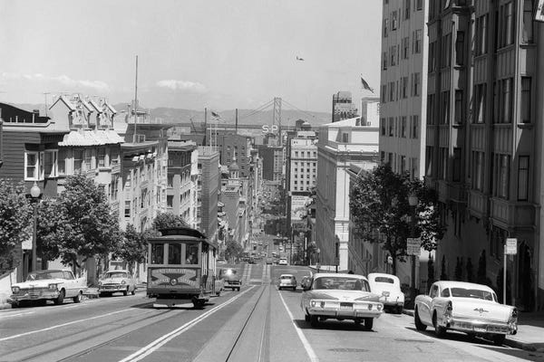 San Francisco: 1950s-1960s Cable Car In San Francisco California USA by Vintage Images