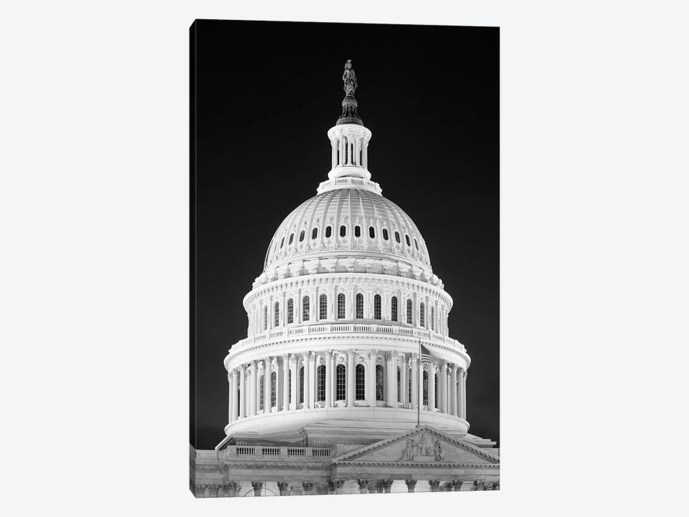 1950s-1960s Dome Of The Capitol Building At Night Washington Dc USA by Vintage Images 1-piece Canvas Art