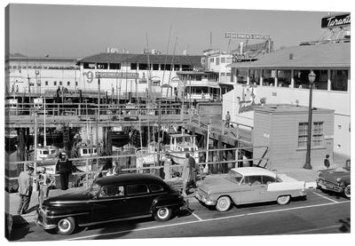 1950s-1960s Fisherman's Wharf San Francisco Ca USA Canvas Art Print - Vintage & Retro Photography