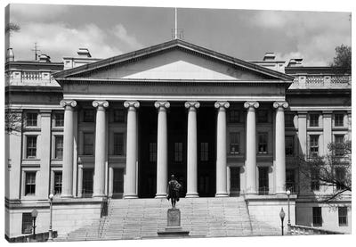 1950s-1960s Front Of The Treasury Building Washington Dc USA Canvas Art Print - Washington D.C. Art