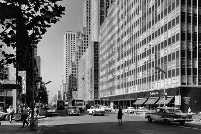 1950s-1960s Looking South On Third Avenue At 47th Street Manhattan New York City Ny USA by Vintage Images canvas print