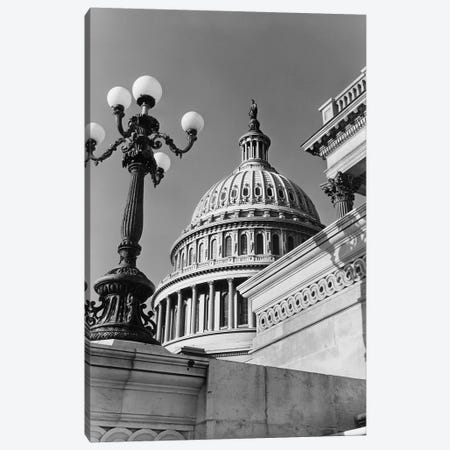 1950s-1960s Low Angle View Of The Capitol Building Dome And Architectural Details Washington Dc USA Canvas Print #VTG381} by Vintage Images Canvas Print