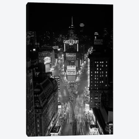 1950s-1960s Night Aerial View Times Square From Times Building Looking North Manhattan Canvas Print #VTG382} by Vintage Images Canvas Art Print