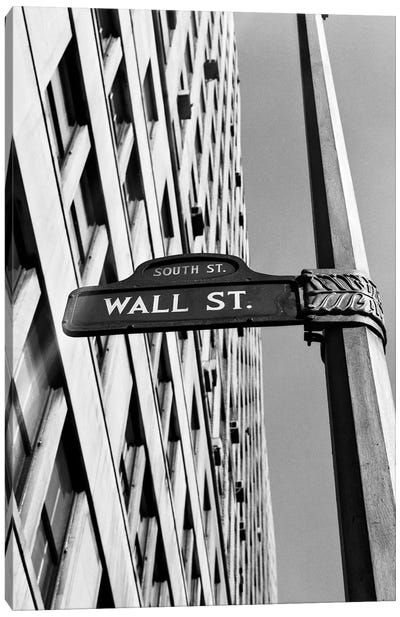 1950s-1960s Wall Street Sign Canvas Art Print - Manhattan Art