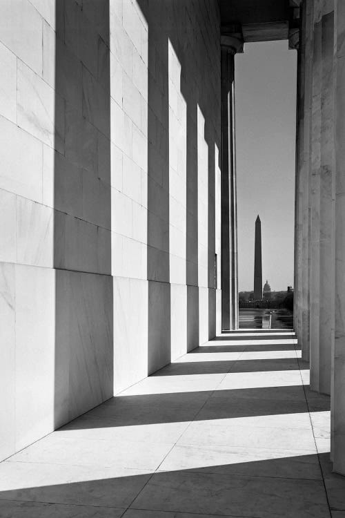 1950s-1960s Washington Monument Seen From Lincoln Memorial Washington Dc USA