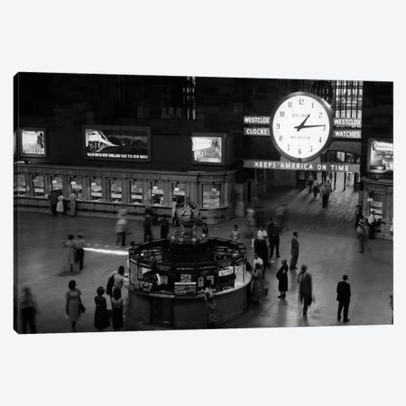 1959 Grand Central Passenger Railroad Station Main Hall Information Booth And Train Ticket Windows NYC NY USA Canvas Print #VTG396} by Vintage Images Canvas Print