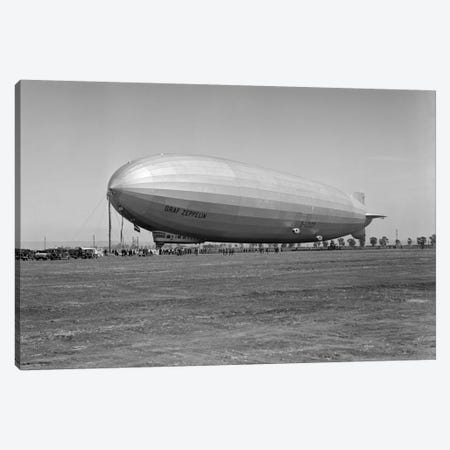 1920s German Rigid Airship Graf Zeppelin D-LZ-127 Moored Being Serviced By Small Crew October 10 1928 Lakehurst New Jersey USA Canvas Print #VTG39} by Vintage Images Canvas Art Print
