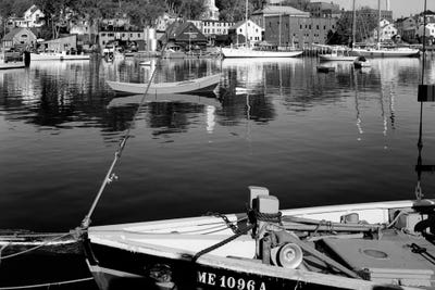 1960s Boats Dock Harbor Maine USA by Vintage Images framed canvas print
