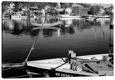 1960s Boats Dock Harbor Maine USA Canvas Art Print - Maine Art