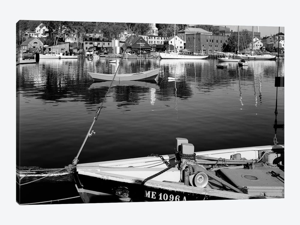 1960s Boats Dock Harbor Maine USA by Vintage Images 1-piece Canvas Artwork