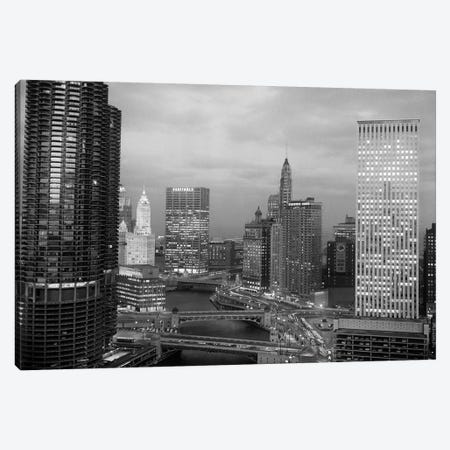 1960s Chicago River Bridges And Downtown Skyline At Dusk Chicago Il USA Canvas Print #VTG413} by Vintage Images Canvas Print