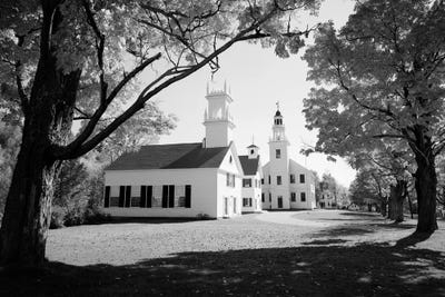 1960s Church And Local Buildings In The Town Square Of Washington New Hampshire USA by Vintage Images canvas print