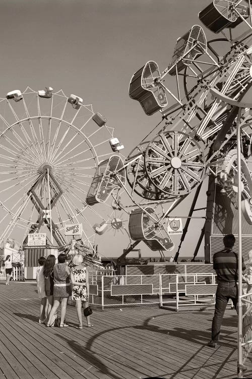 1960s Group Of Teens Looking At Amusement Rides On Pier by Vintage Images wall art