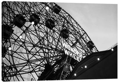 1920s Looking Up At Wonder Wheel Amusement Ride Coney Island New York USA Canvas Art Print - Brooklyn Art