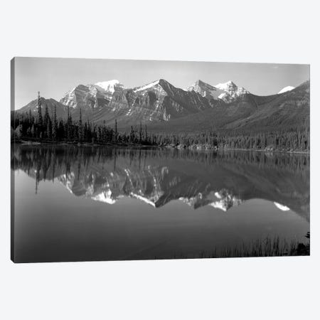 1960s Lake In Rocky Mountains Canada North Of Lake Louise On Jasper Highway Canvas Print #VTG432} by Vintage Images Canvas Print