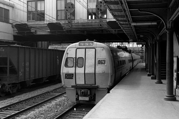 1960s Metroliner Passenger Train Stopped At Station