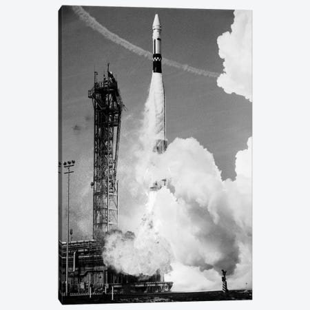 1960s Missile Taking Off From Launch Pad Canvas Print #VTG438} by Vintage Images Canvas Print