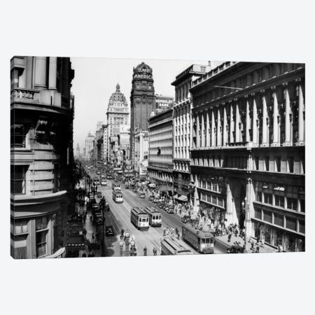 1920s Market Street From Powell Looking Toward The Ferry Building Track For Cable Cars San Francisco California USA Canvas Print #VTG43} by Vintage Images Canvas Art