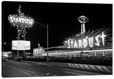 1960s Night Scene Of The Stardust Casino Las Vegas Nevada USA Canvas Art Print - Scenic & Nature Photography