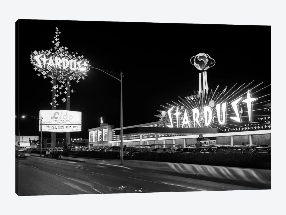 1960s Night Scene Of The Stardust Casino Las Vegas Nevada USA by Vintage Images 1-piece Canvas Art