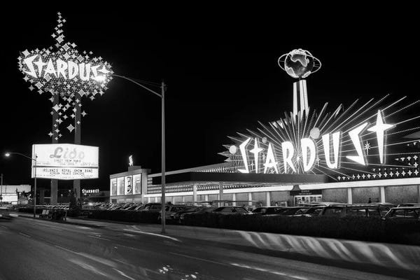 Vintage Images: 1960s Night Scene Of The Stardust Casino Las Vegas Nevada USA by Vintage Images